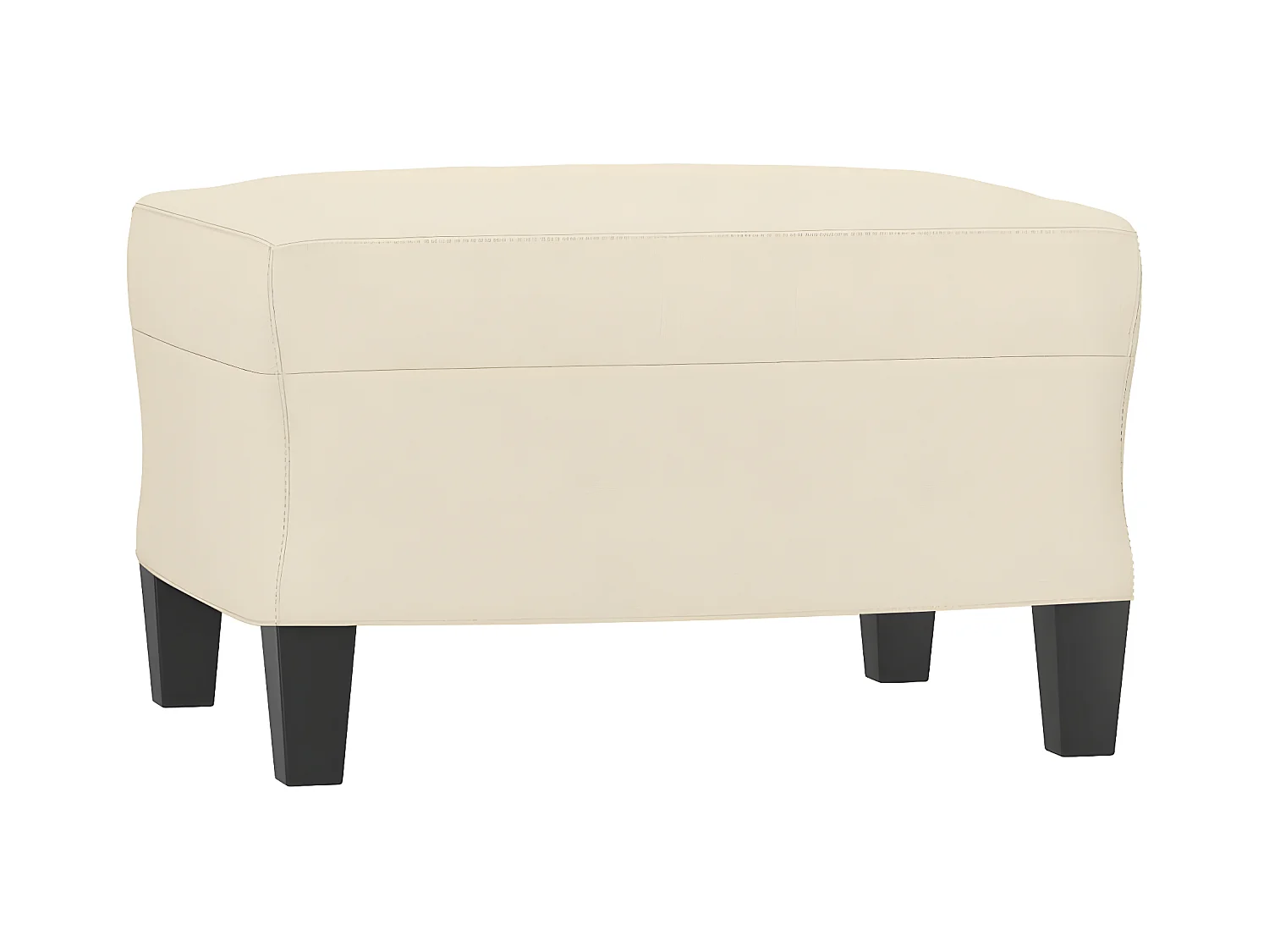3-Sitzer-Sofa | Wohnzimmersofa mit Hocker Creme 180 cm Kunstleder -gkd385422