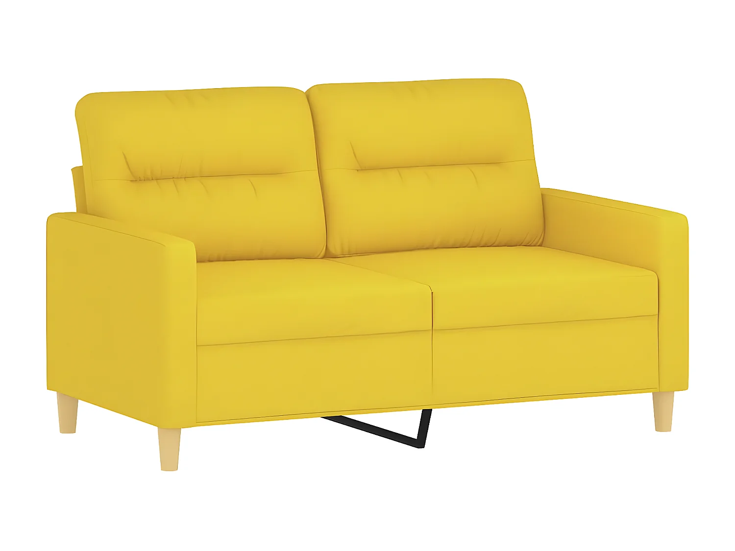 Canapé à 2 places Jaune clair 120 cm Tissu OLA5015
