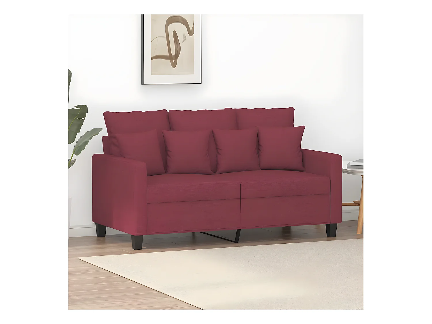 Canapé à 2 places Rouge bordeaux 120 cm Tissu LODW89892