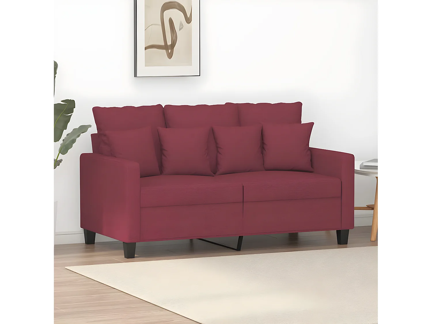 Canapé à 2 places Rouge bordeaux 120 cm Tissu LODW89892