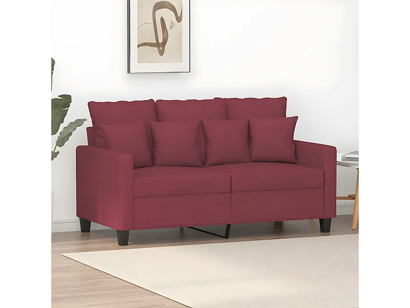 Canapé à 2 places Rouge bordeaux 120 cm Tissu LODW89892