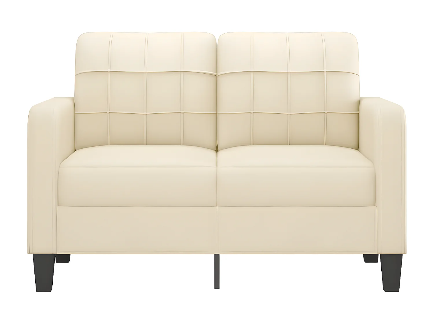 Tweezitsbank 120 cm kunstleer crèmekleurig NL786893