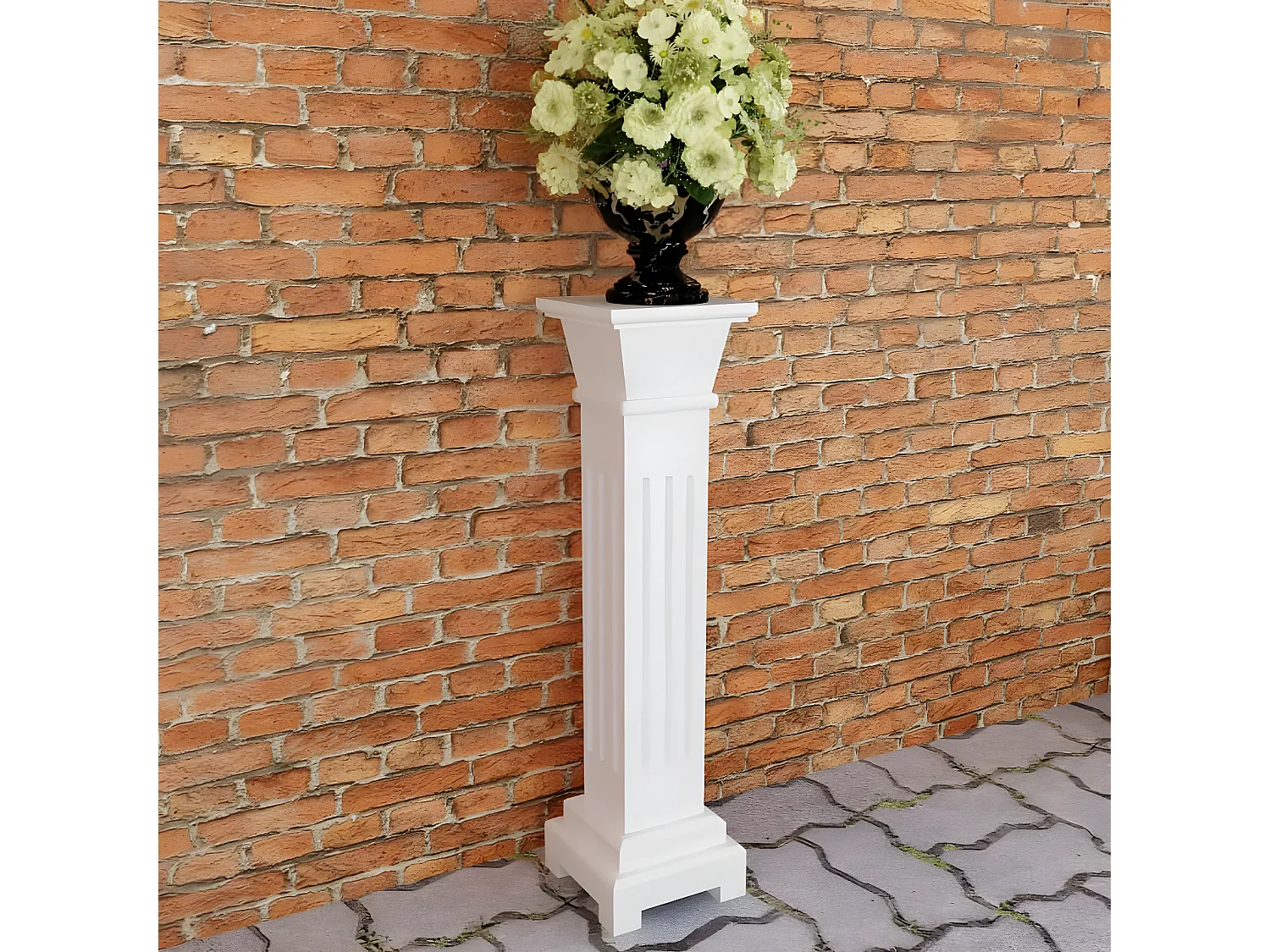 Jardinière Support pilier classique carré pour plantes MDF BE8229