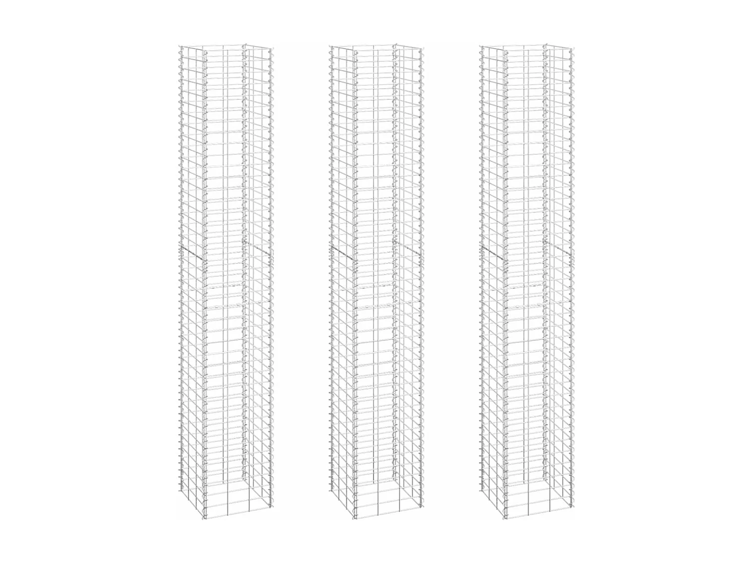 Canteiro/gabião elevado 3 pcs 30x30x200 cm ferro PT536745
