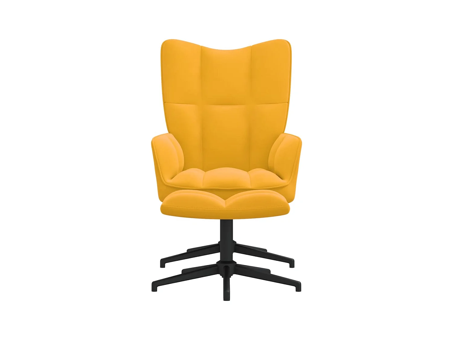 Chaise de relaxation avec repose-pied Jaune moutarde Velours SEF88708