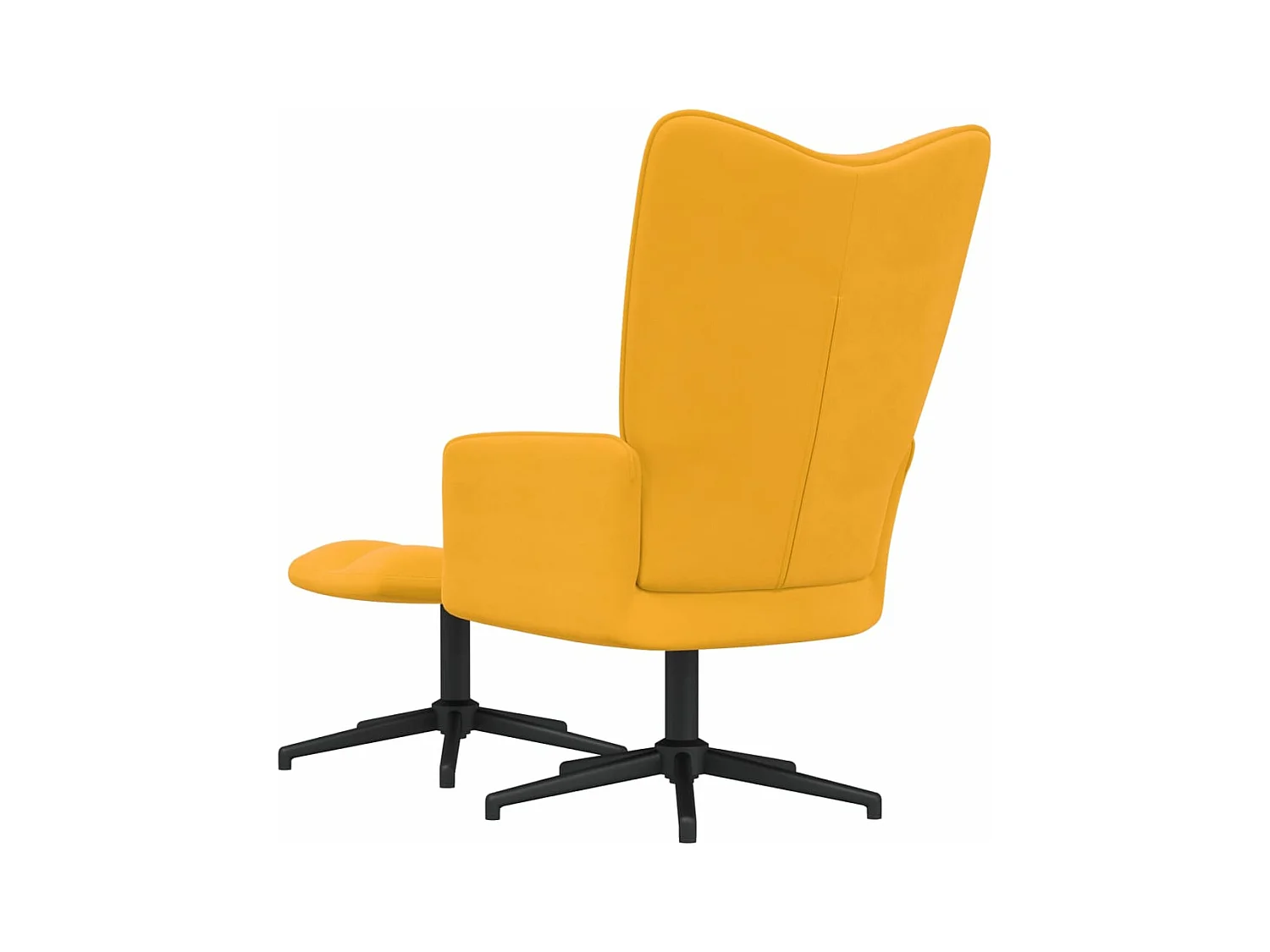 Chaise de relaxation avec repose-pied Jaune moutarde Velours SEF88708