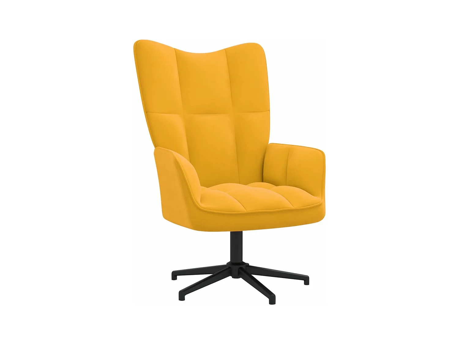 Chaise de relaxation avec repose-pied Jaune moutarde Velours SEF88708