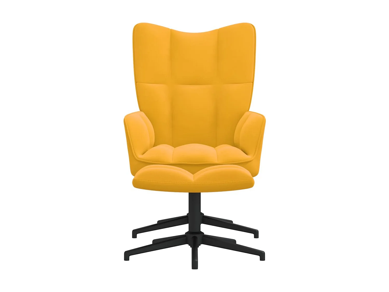 Relaxstoel met voetenbank fluweel mosterdgeel NL844256