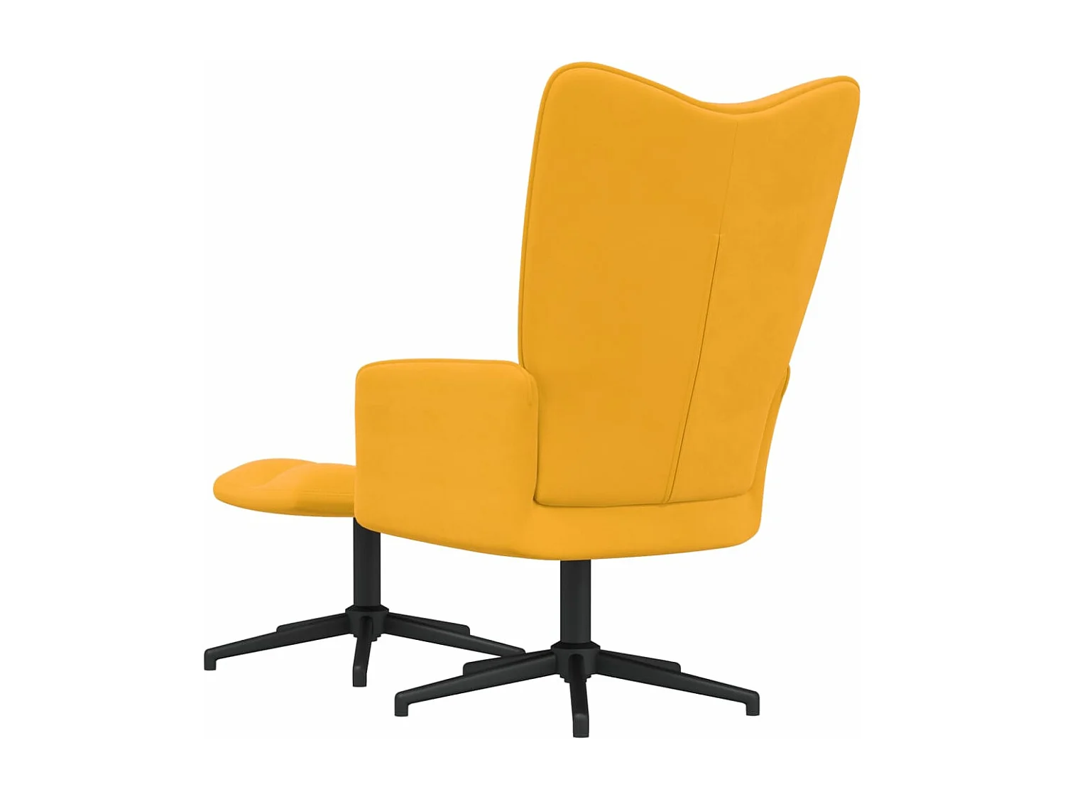 Relaxstoel met voetenbank fluweel mosterdgeel NL844256