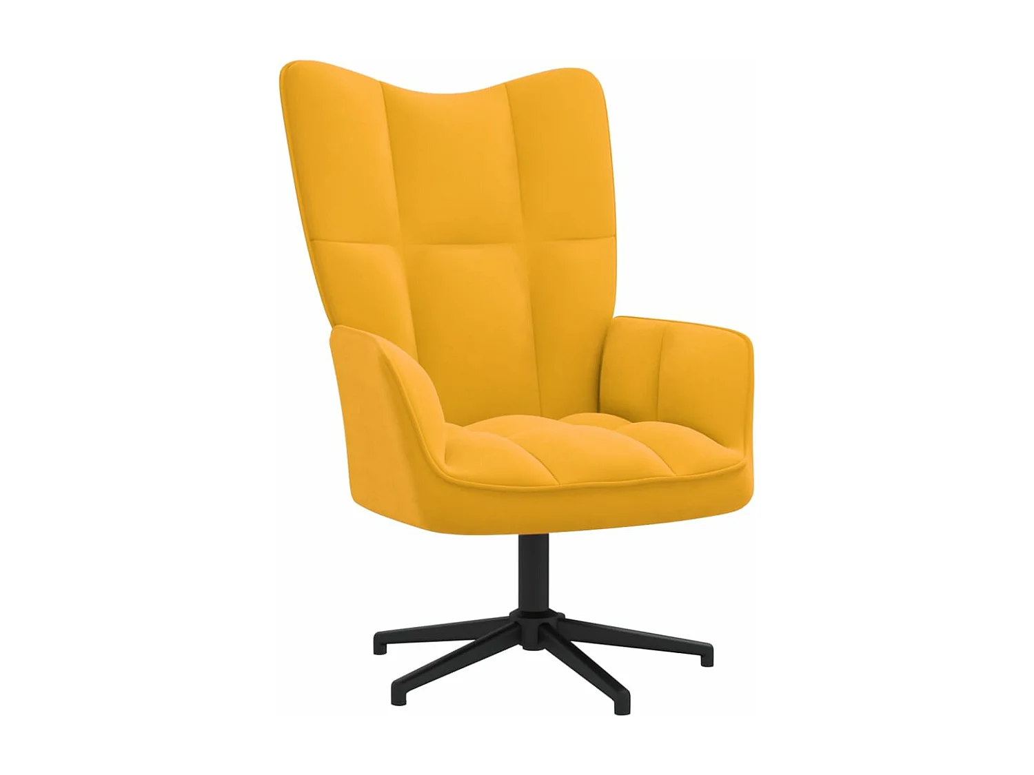 Relaxstoel met voetenbank fluweel mosterdgeel NL844256