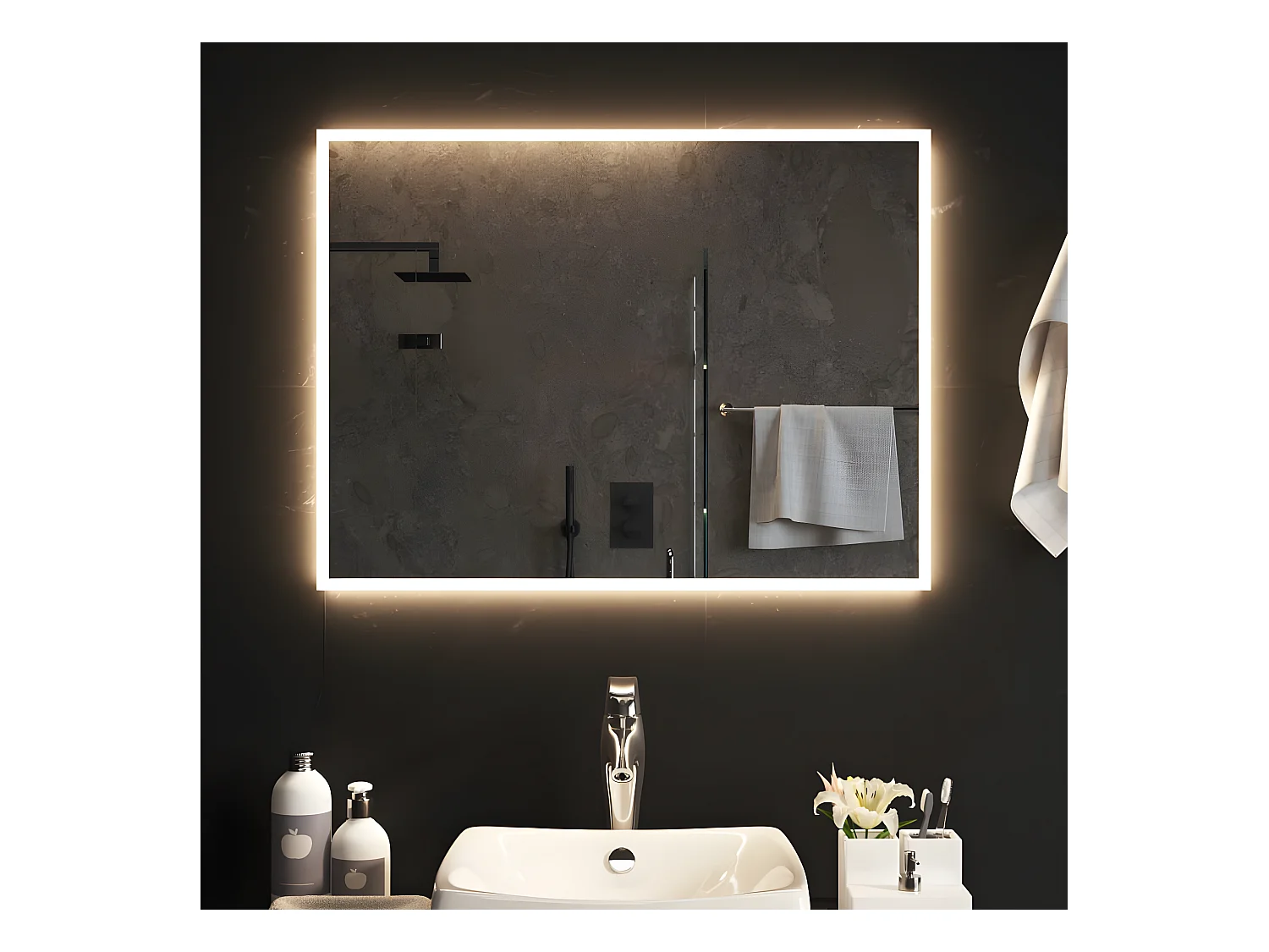 Miroir de salle de bain à LED 60x80 cm WVGQ2730