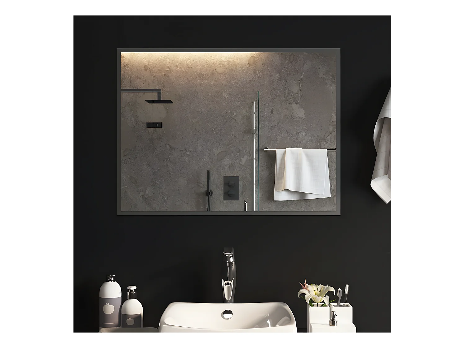 Miroir de salle de bain à LED 60x80 cm WVGQ2730
