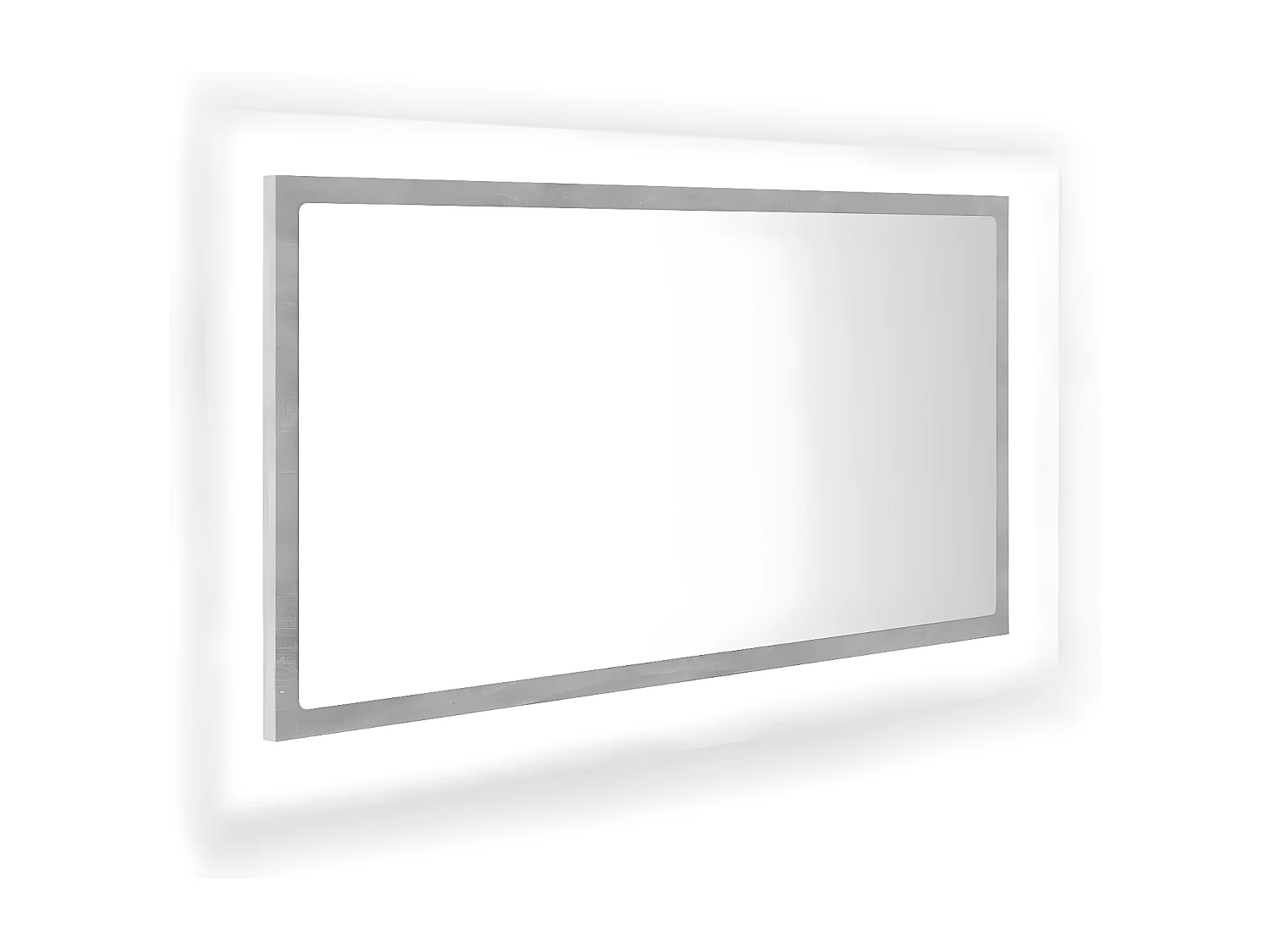 Miroir à LED de salle de bain Gris béton 80x8,5x37 cm Acrylique WVGQ8722