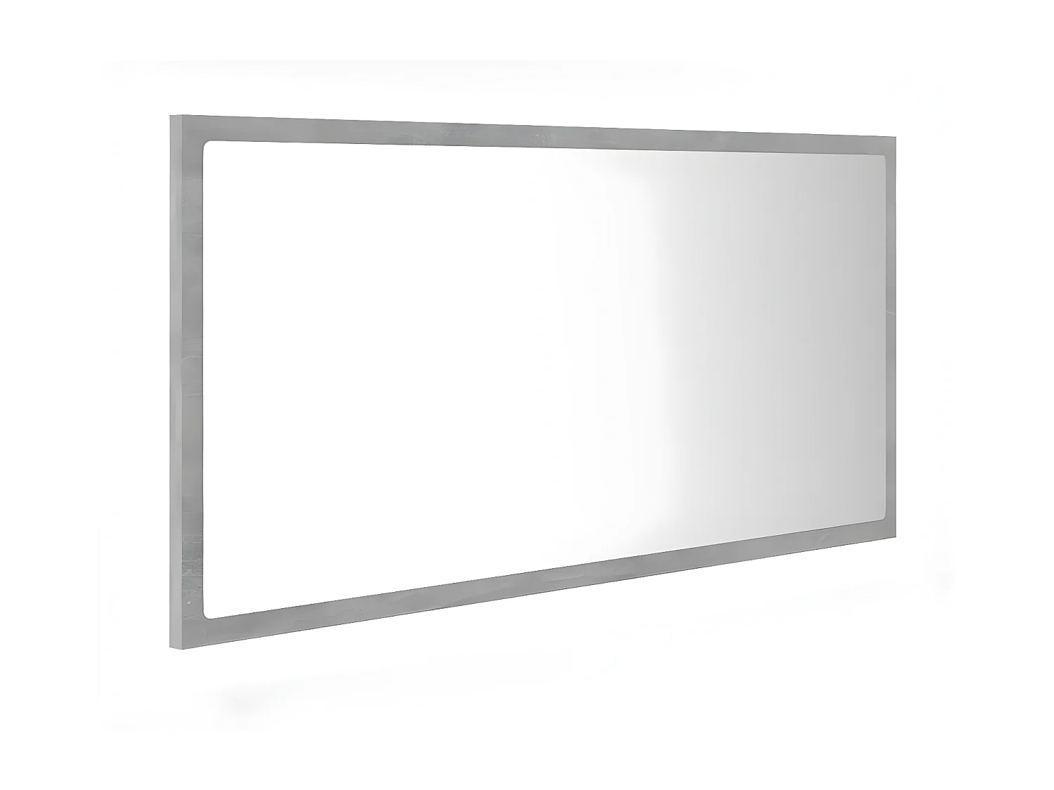 Miroir à LED de salle de bain Gris béton 90x8,5x37 cm Acrylique WVGQ7345
