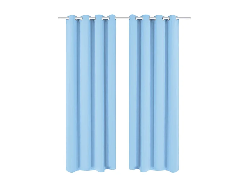 Cortinas blackout 2 pcs com ilhós de metal 135x175 cm turquesa PT218350