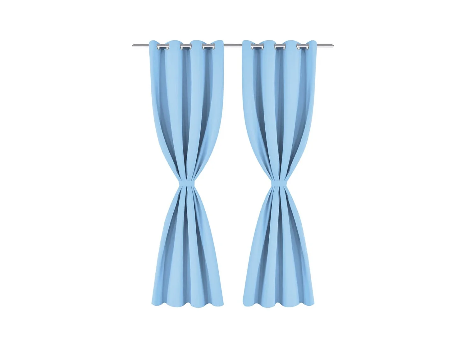 Cortinas opacas 2 piezas con ojales de metal 135x175cm turquesa ES105184