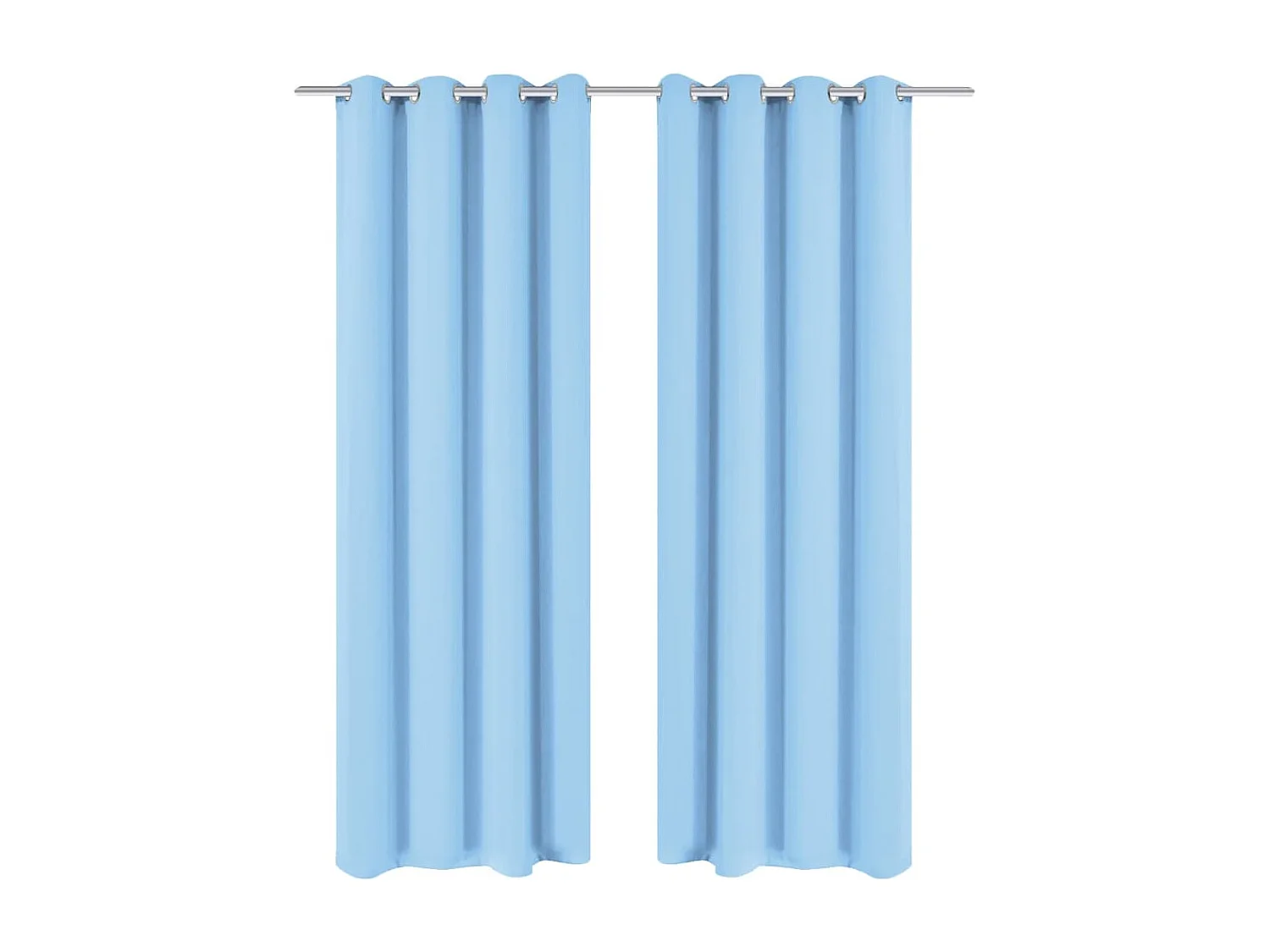 Cortinas opacas 2 piezas con ojales de metal 135x175cm turquesa ES105184