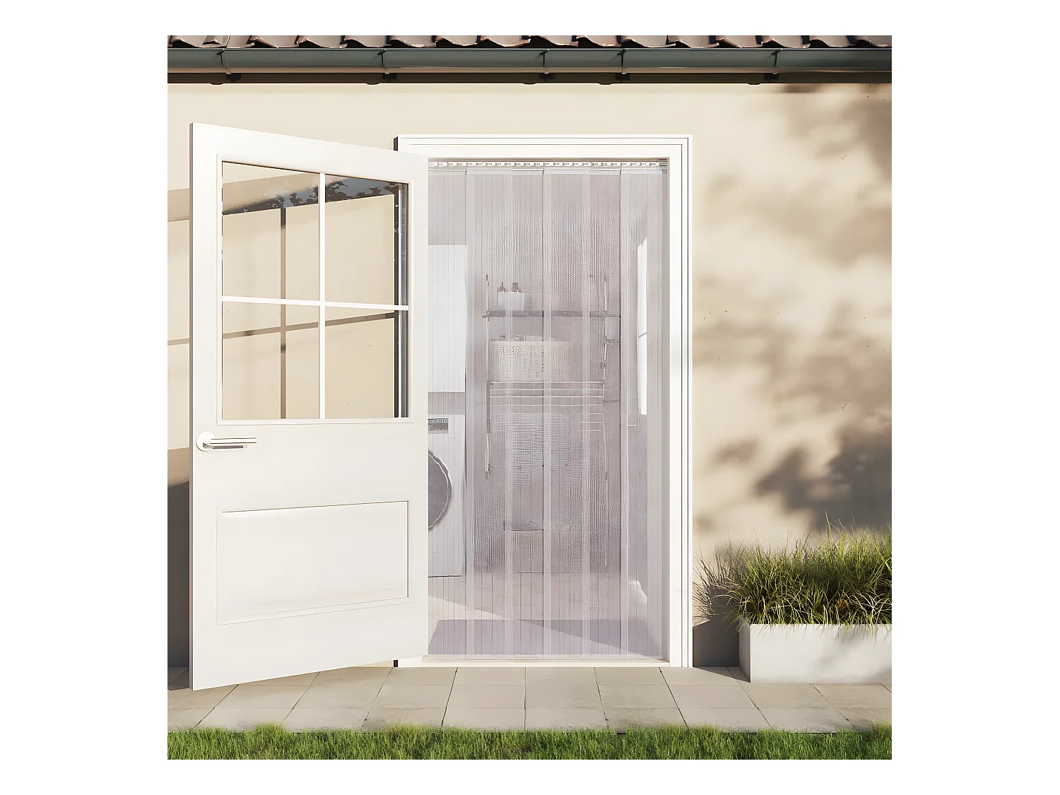 Rideau de porte transparent 200 mmx1,6 mm 25 m PVC QBH96253