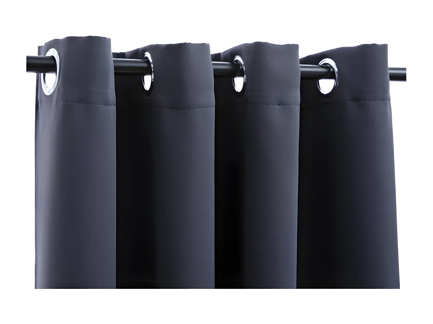 Rideaux occultants avec anneaux Métal 2pcs Anthracite 140x245cm QBH79379