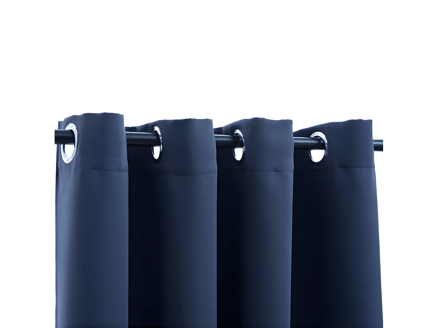Rideaux occultants avec anneaux en métal 2 pcs Bleu 140x245 cm QBH40558