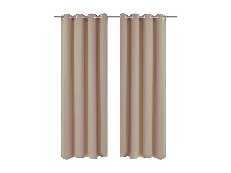 Cortinas opacas 2 piezas con ojales de metal 135x175 cm crema ES452228