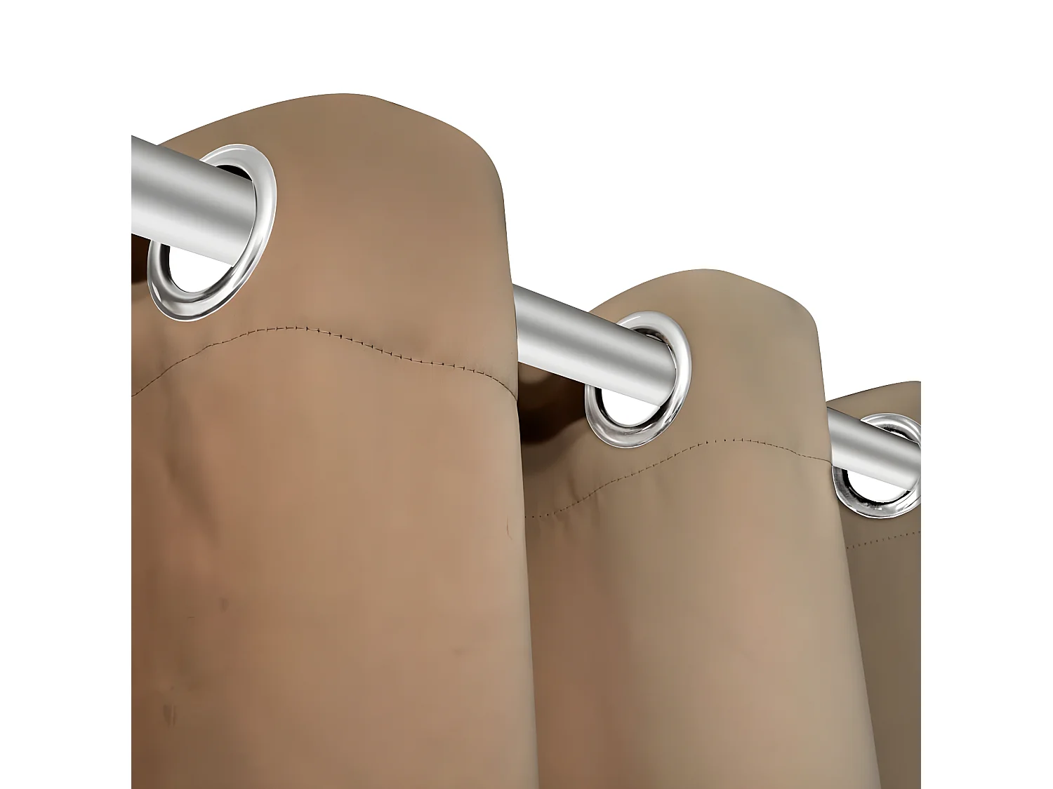 Rideau occultant 2 pcs avec œillets métalliques 135x175cm Crème QBH49864