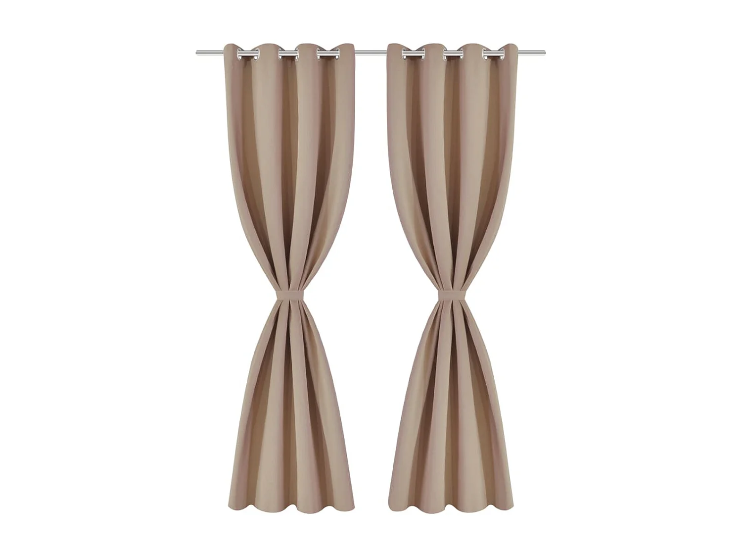 Rideau occultant 2 pcs avec œillets métalliques 135x175cm Crème QBH49864