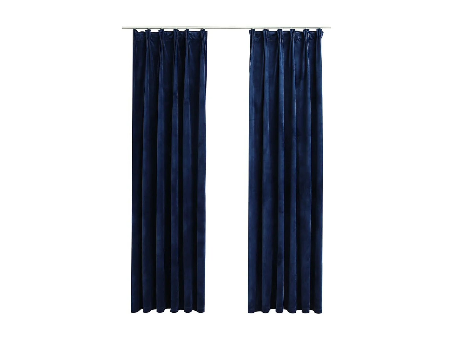 Rideaux occultants et crochet 2pcs Velours Bleu foncé 140x225cm QBH78880