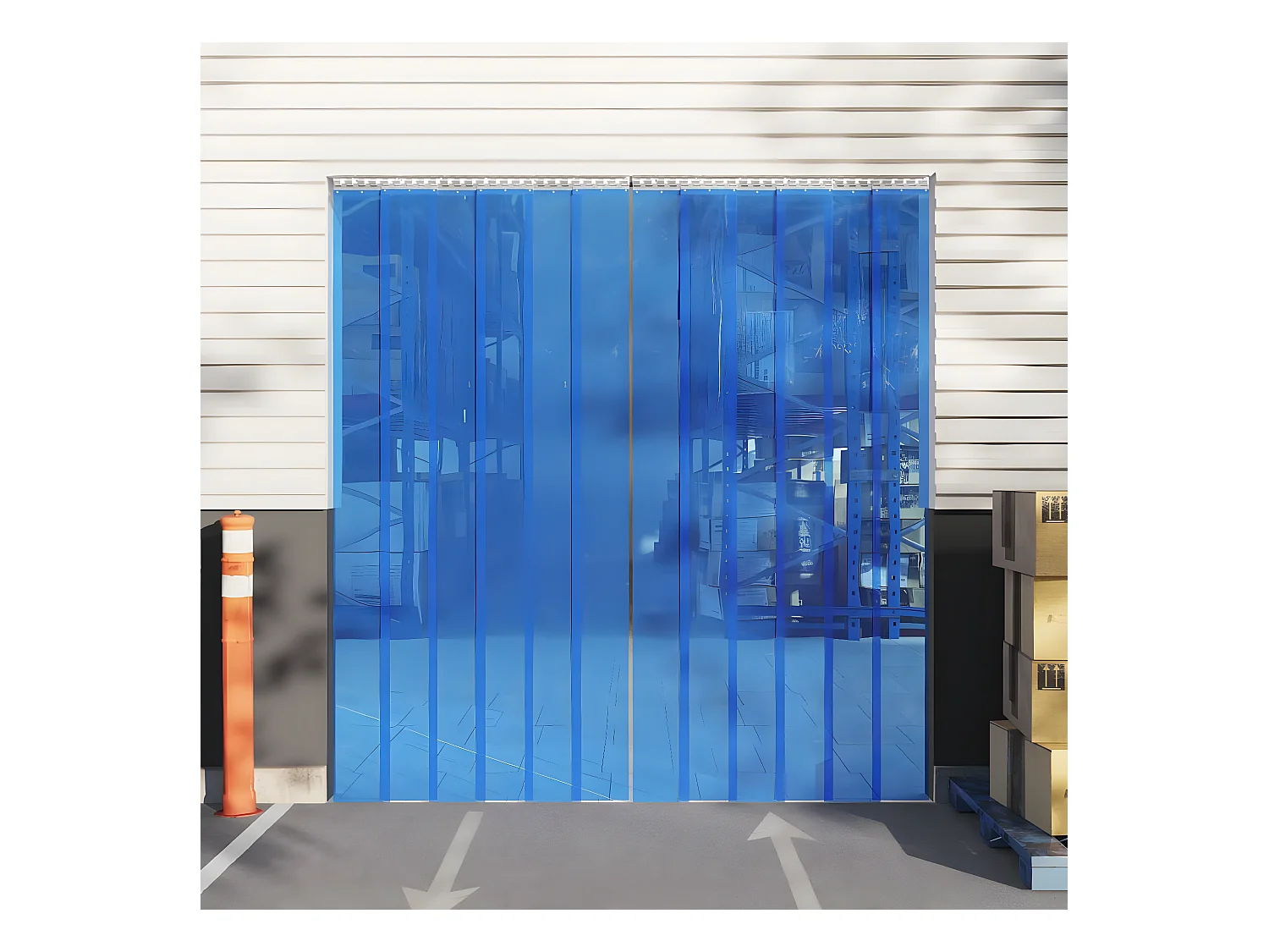 Rideau de porte bleu 300 mmx2,6 mm 25 m PVC QBH62443