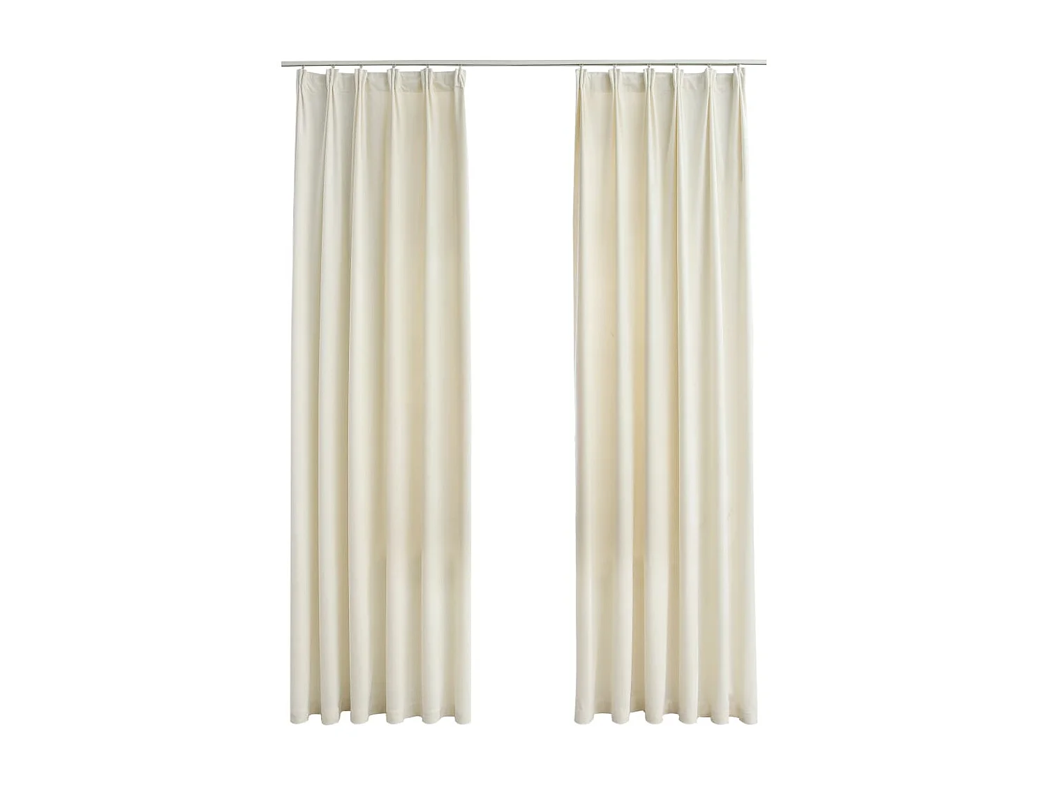 Rideaux occultants avec crochets 2 pcs Velours Crème 140x245 cm QBH65667