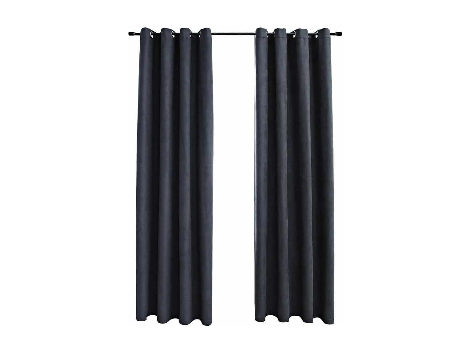 Rideaux occultants avec anneaux Métal 2pcs Anthracite 140x245cm QBH93014