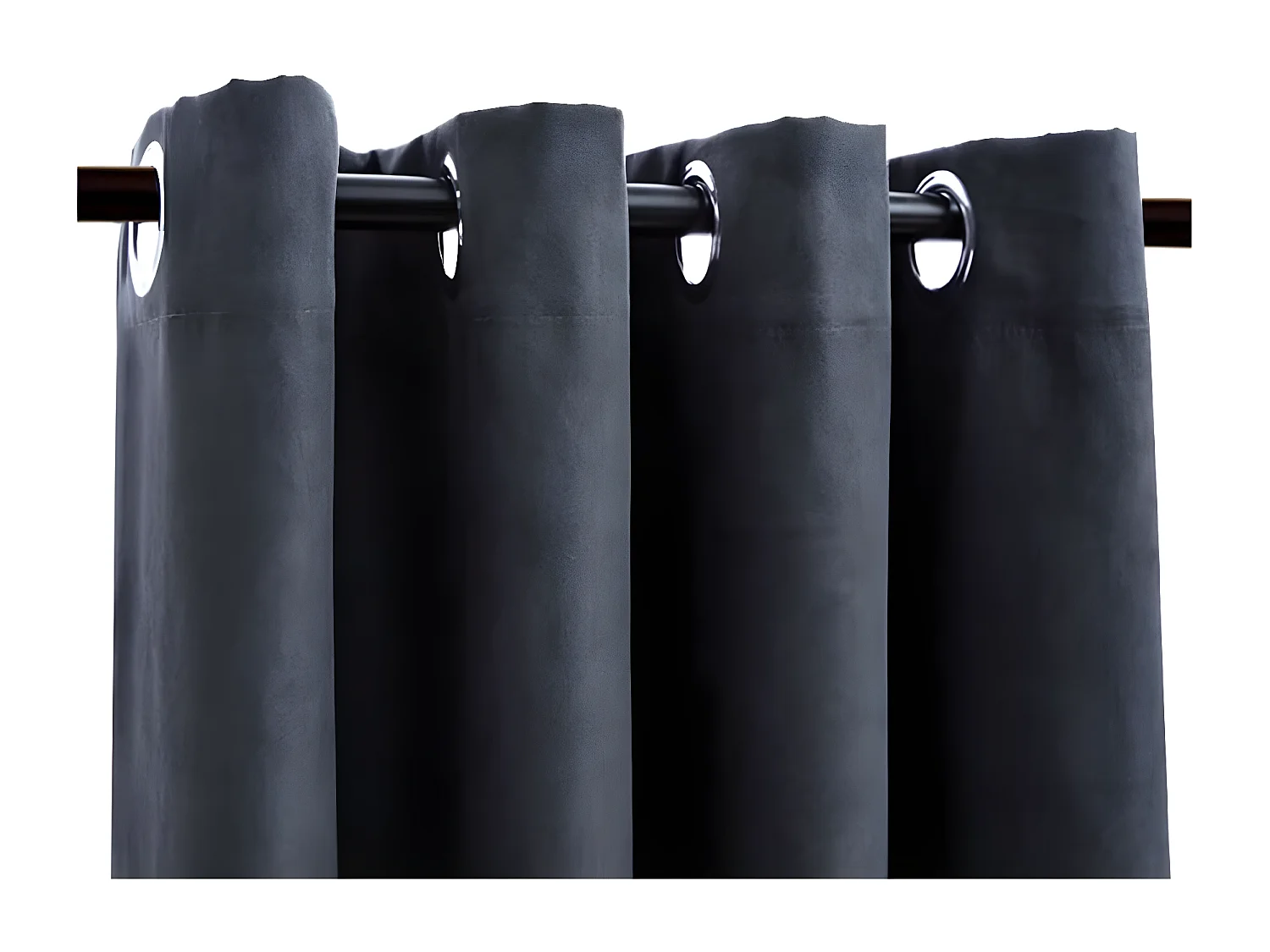 Rideaux occultants avec anneaux Métal 2pcs Anthracite 140x245cm QBH93014