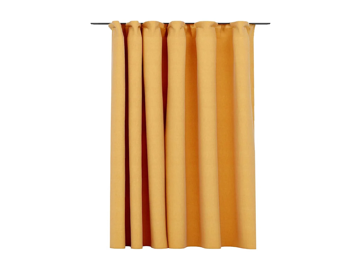 Rideau occultant d'aspect de lin avec crochets Jaune 290x245 cm QBH33696