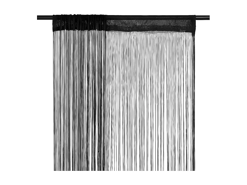 Cortinas de fios 2 pcs 100x250 cm preto PT240706