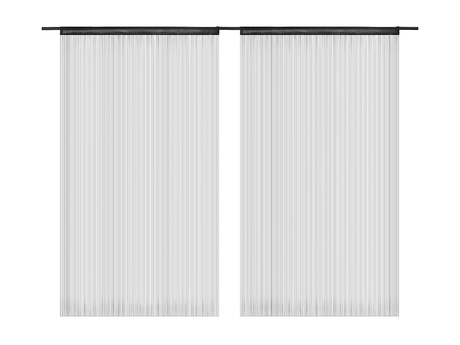 Rideau en fils 2 pcs 100 x 250 cm Noir QBH25919