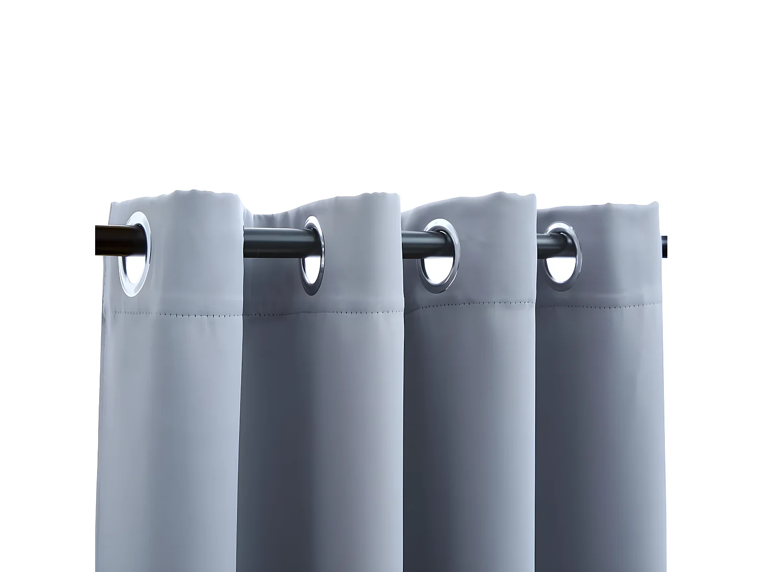 Cortinas blackout c/ argolas em metal 2 pcs 140x225 cm cinzento PT562714