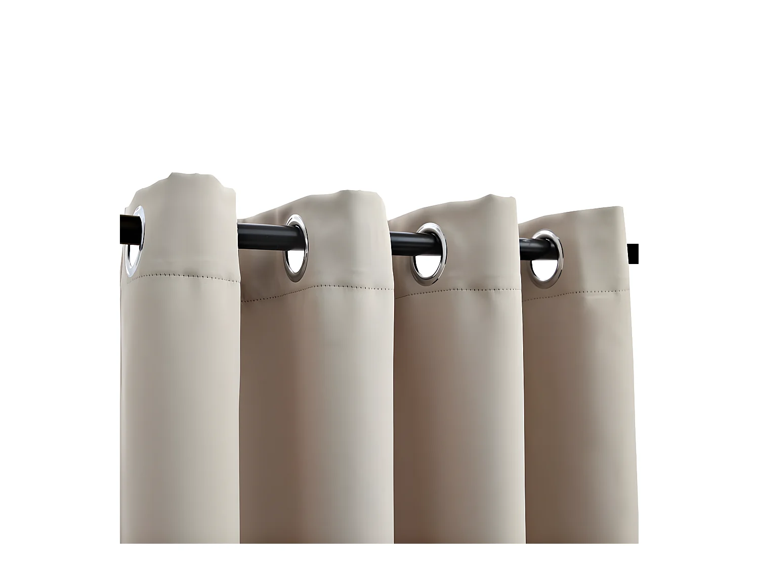 Gordijn verduisterend met metalen ringen 2 st 140x245 cm beige NL144975