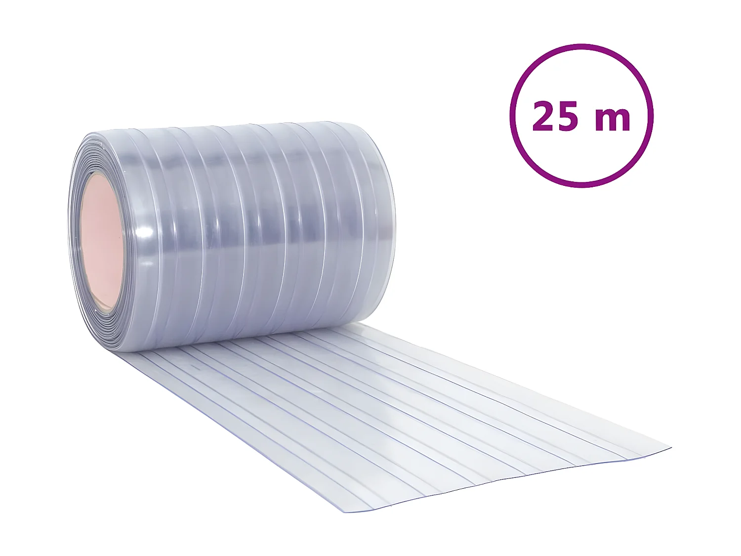 Cortina de porta 300 mm x 2,6 mm 25 m PVC transparente PT935378