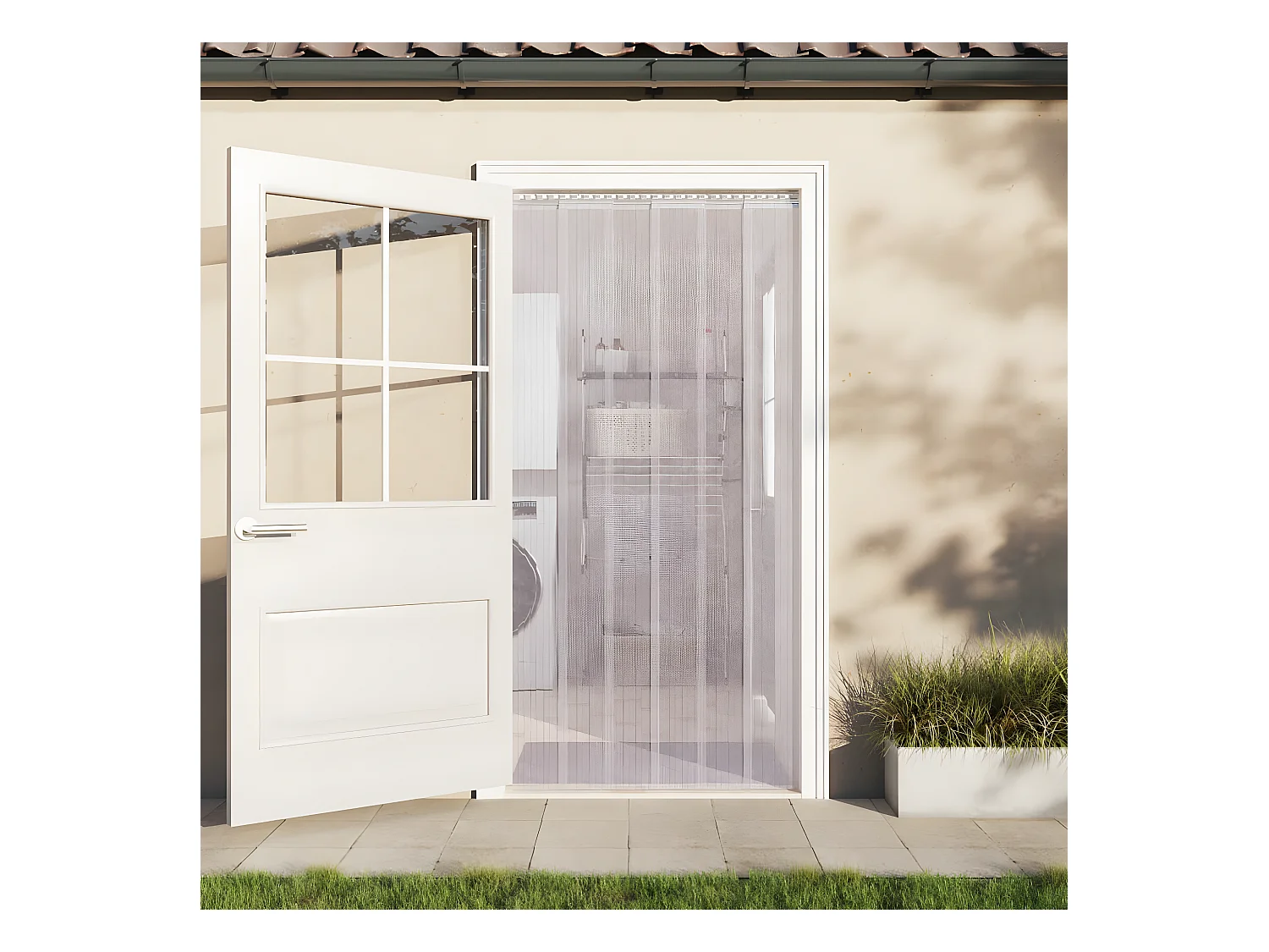 Rideau de porte transparent 300 mmx2,6 mm 25 m PVC QBH46597