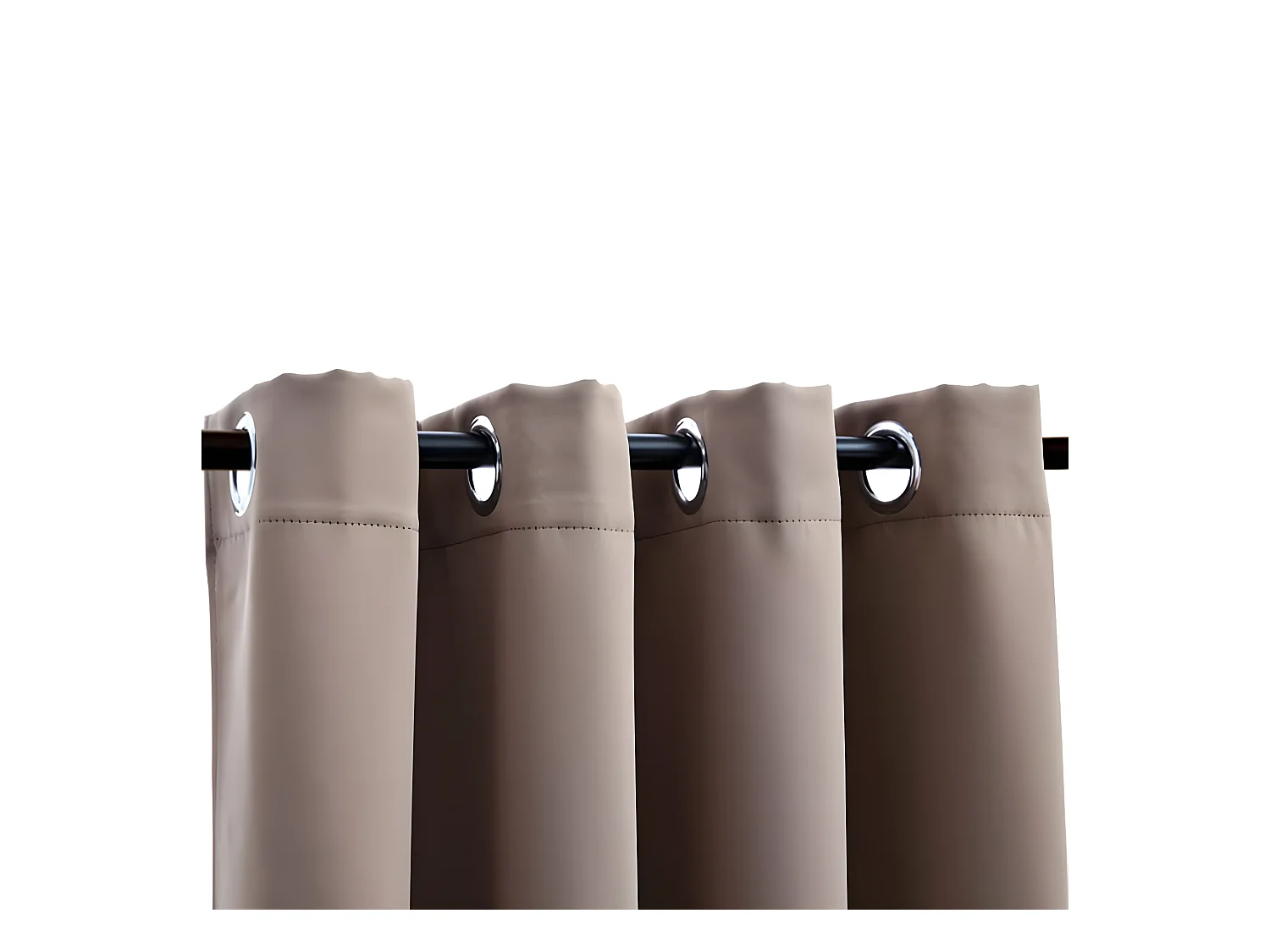 Cortinas opacas con anillas de metal 2 pzs gris topo 140x225 cm ES795955