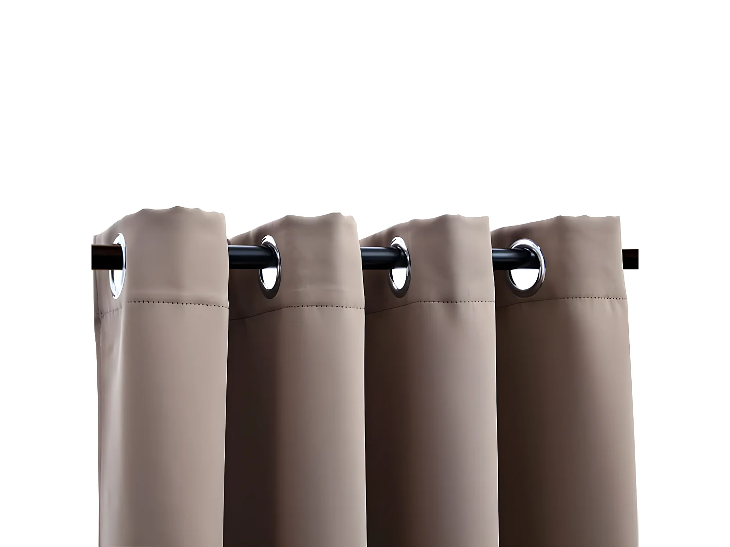 Rideaux occultants avec anneaux en métal 2 pcs Taupe 140x225 cm QBH58650