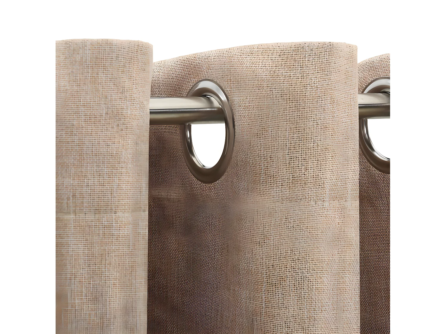 Rideaux occultants Aspect lin avec œillets 2pcs Beige 140x175cm QBH54337