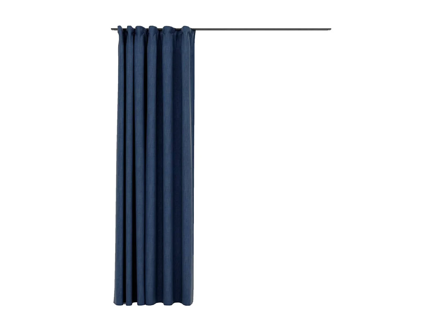 Gordijn linnen-look verduisterend met haken 290x245 cm blauw NL334888