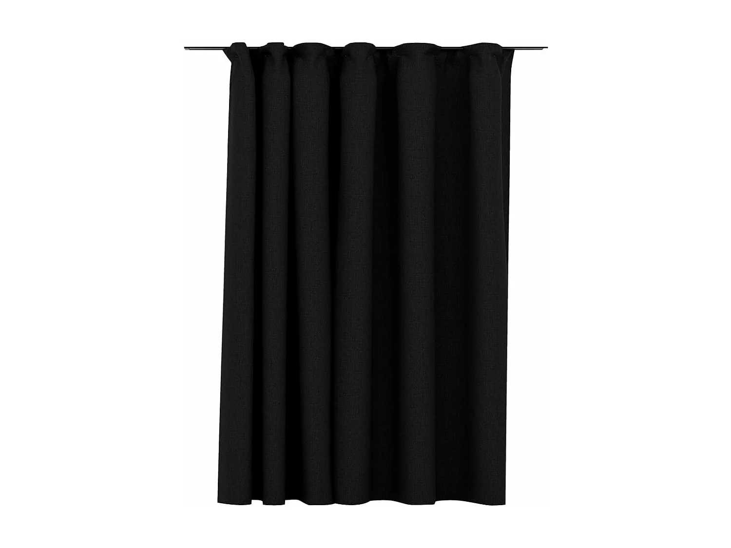 Rideau occultant d'aspect de lin crochets Anthracite 290x245 cm QBH89483