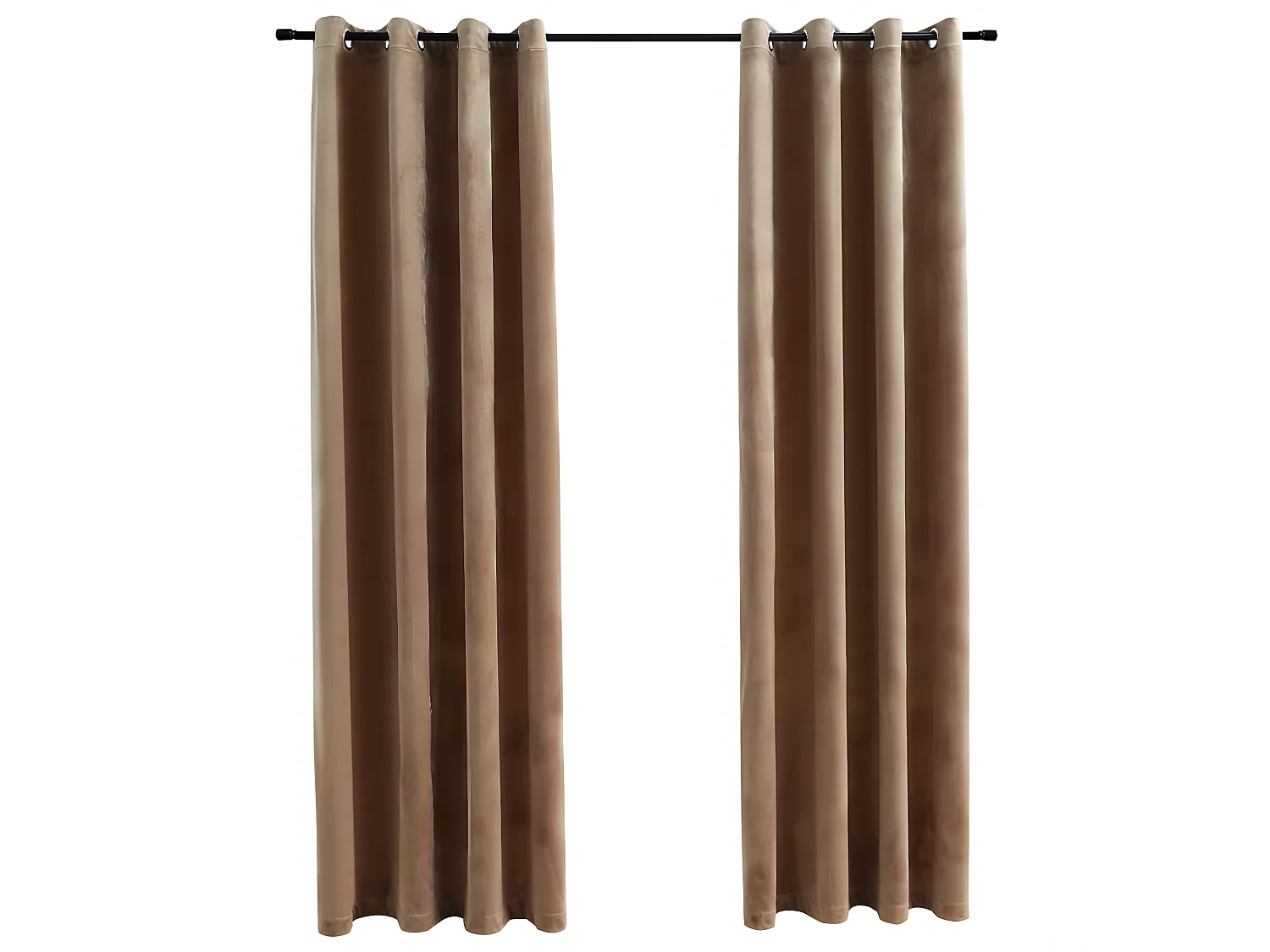 Rideaux occultants avec anneaux 2 pcs Velours Beige 140x175 cm QBH22003
