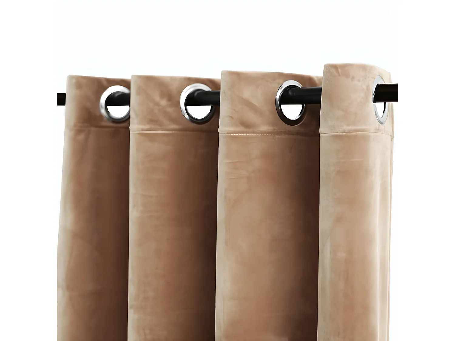 Rideaux occultants avec anneaux 2 pcs Velours Beige 140x175 cm QBH22003