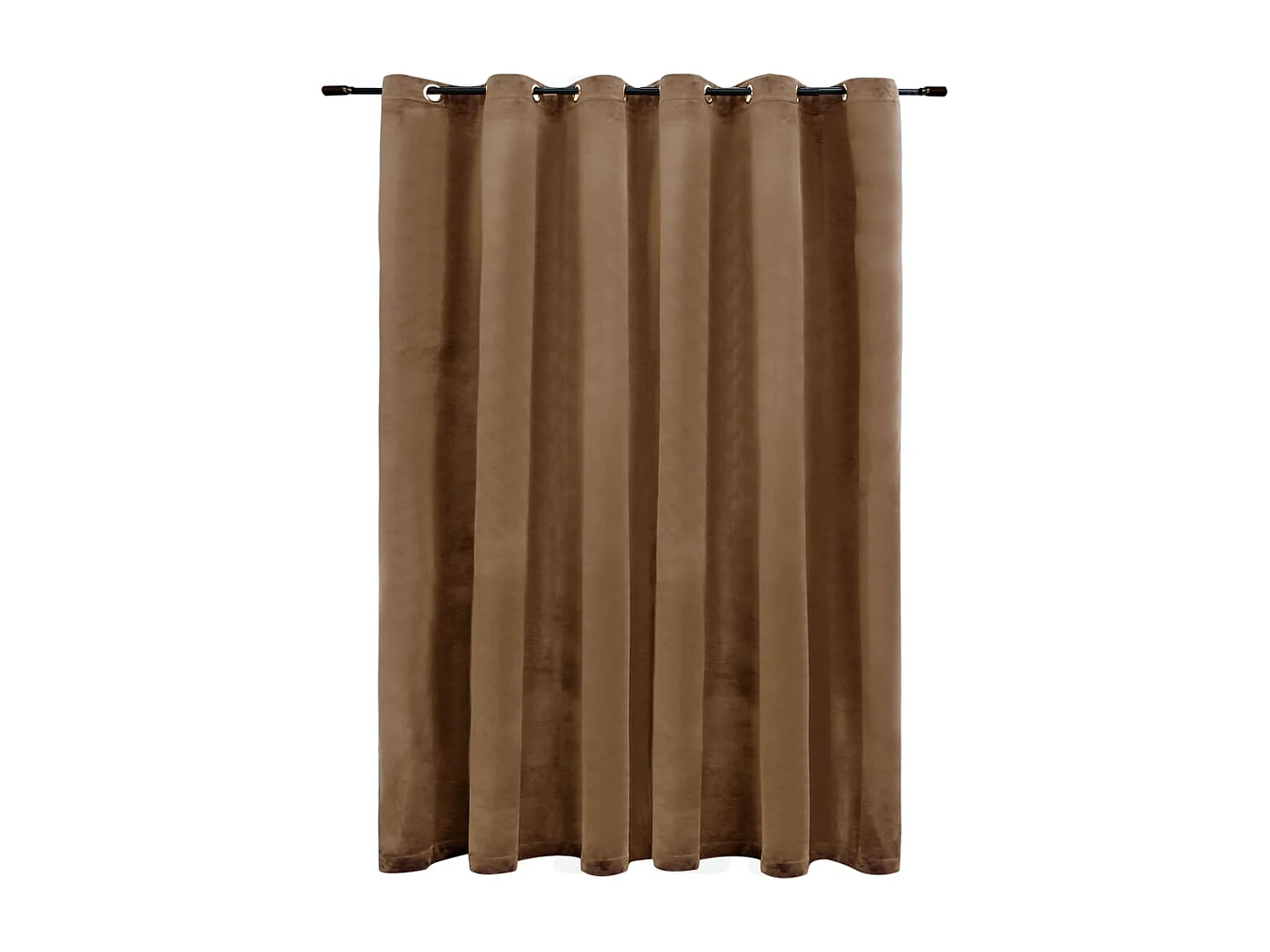 Rideau occultant avec anneaux en métal Velours Beige 290x245 cm QBH29156