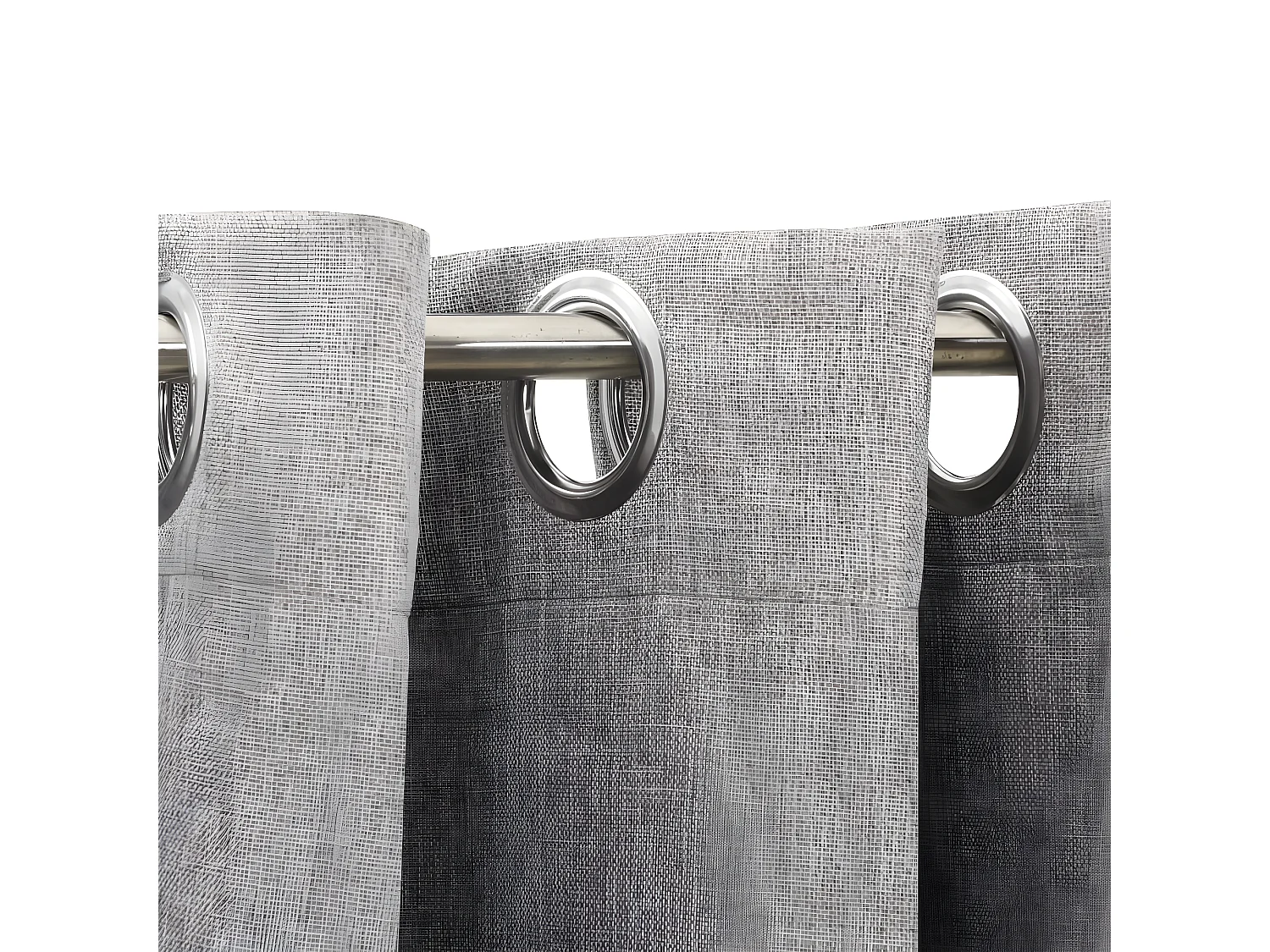 Rideau occultant Aspect de lin avec œillets Gris 290x245 cm QBH88743