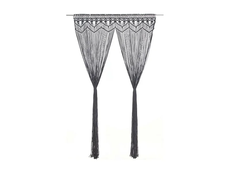 Cortina macramé 140x240 cm algodão antracite PT696679