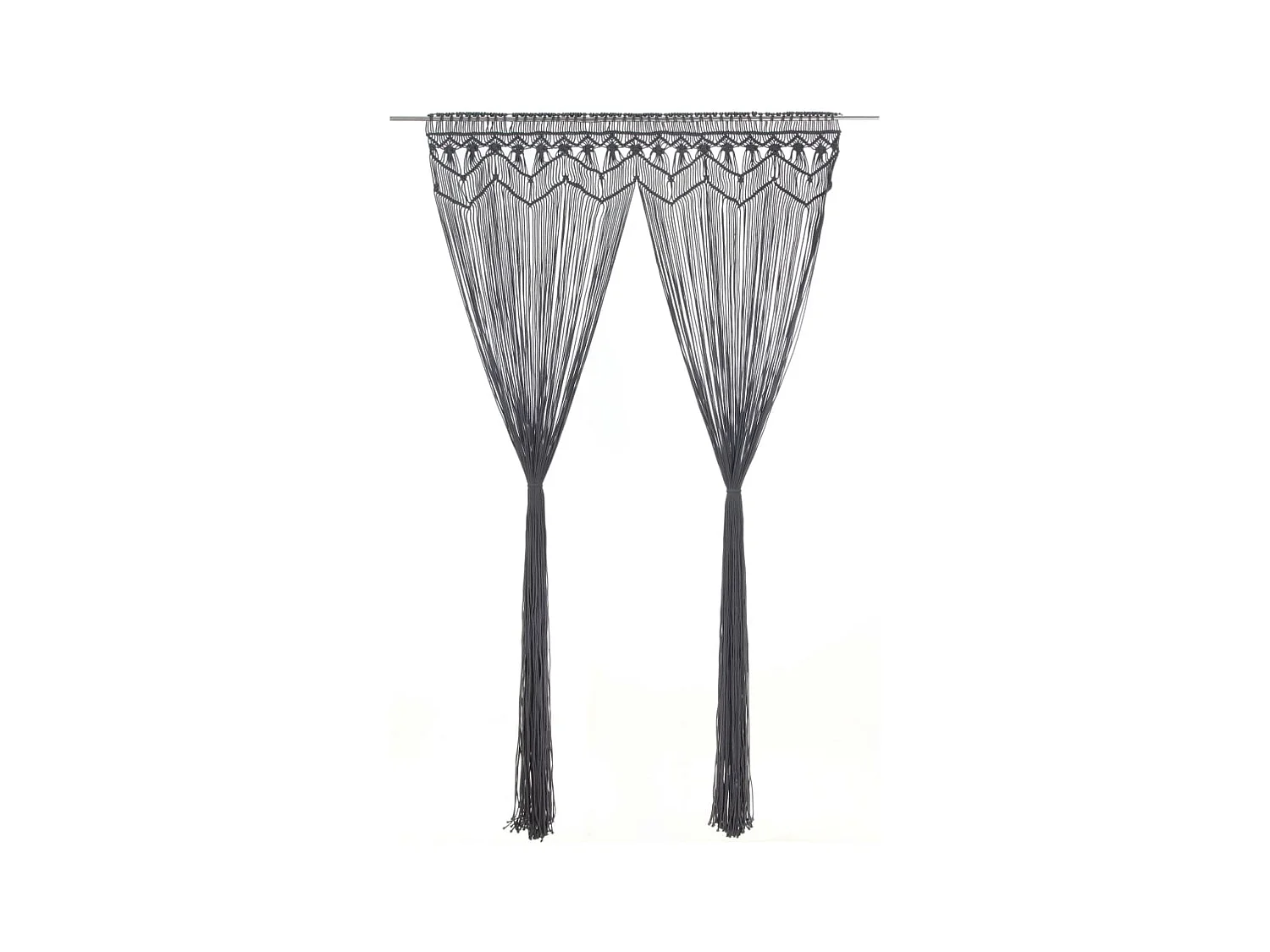Rideau en macramé Anthracite 140x240 cm Coton QBH47354